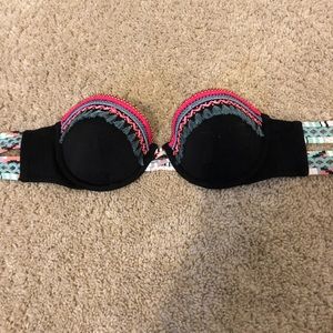 printed bandeau w strapped  back